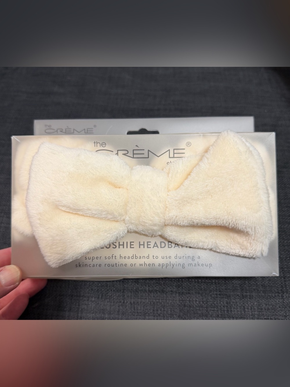 The Crème Shop Plush Bow Headband in Cream